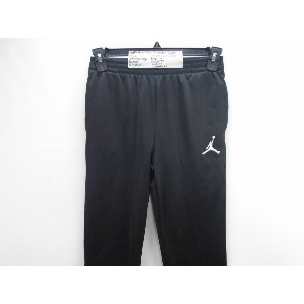 Nike Air Jordan Boys XL Black Jogger Pants Jumpman Tricot Track Pants Black - Picture 2 of 10